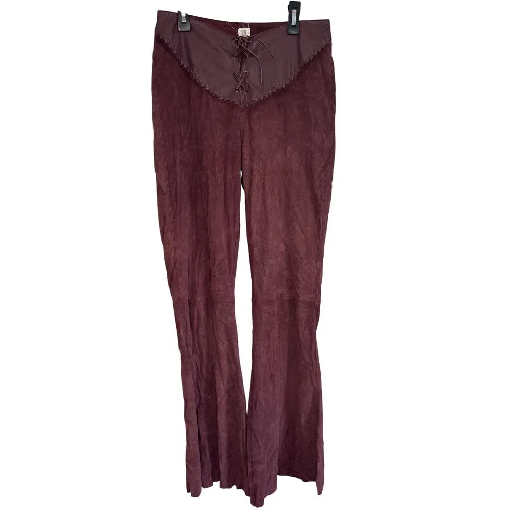 Understated Leather Sonny Suede Pants in Chocolate Small New Womens Leather